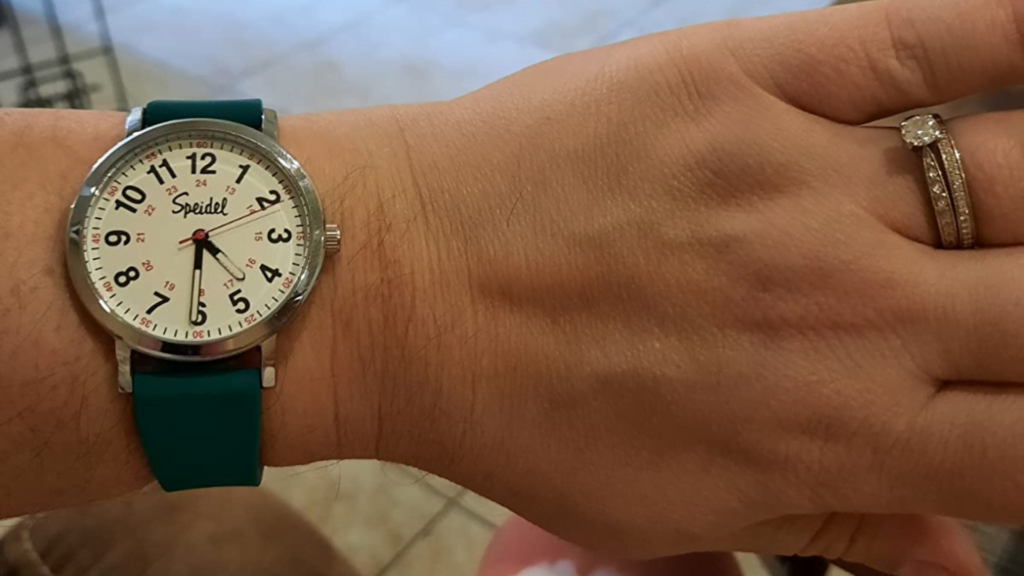 Speidel Original Scrub Watch Teal Color on Female Wrist